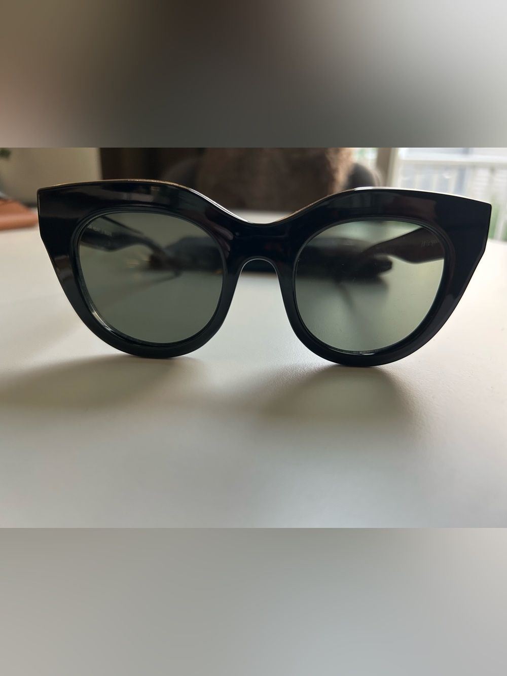 Le Specs Air Heart Black Cat-Eye Sunglasses